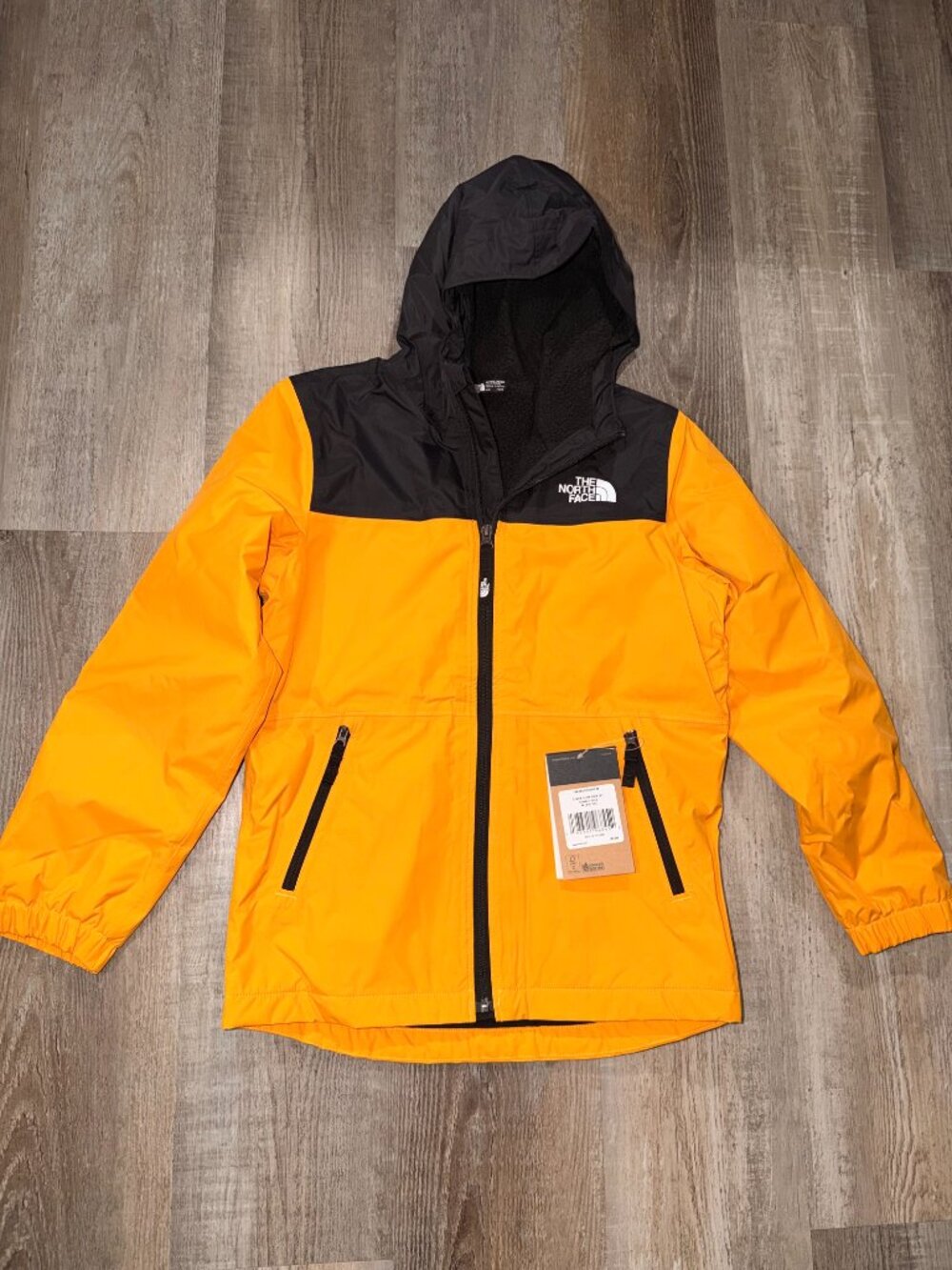 The North Face Boys Warm Storm Rain Jacket Summit Gold M NWT $89 MSRP